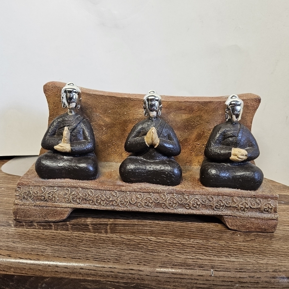 Vintage Praying Buddhas Candle Holder